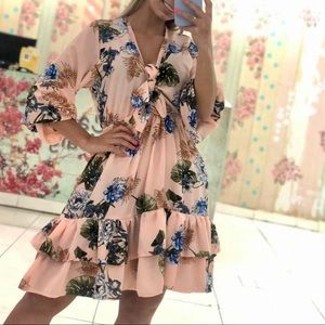 Colombian Mini Dress Color Peach